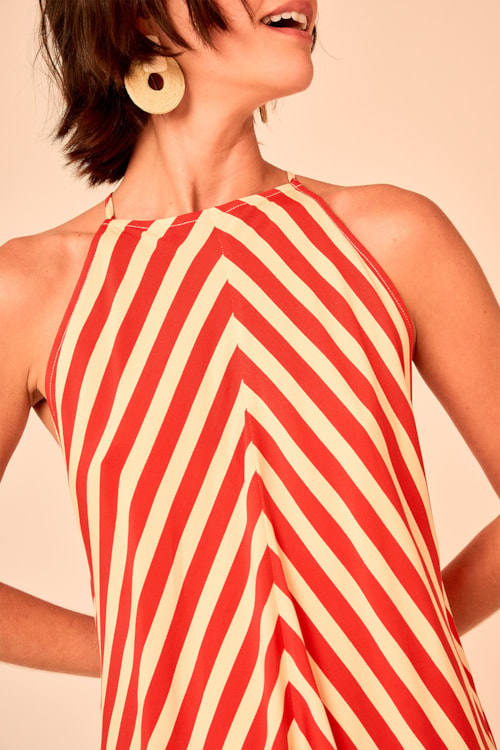 Vestido Curto Listra Geometric Estampado - foto 4