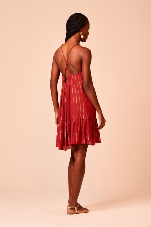 Vestido Curto Lyra Vermelho Tinto - foto 3