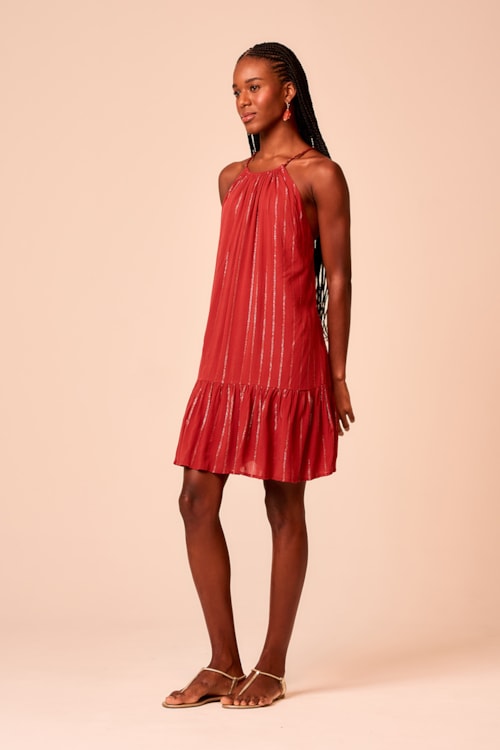 Vestido Curto Lyra Vermelho Tinto - foto 2
