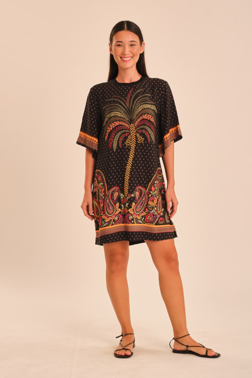 Vestido Curto Mg Jardim De Majorelle Estampado - foto 1
