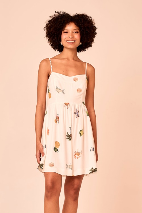 Vestido Curto Mistura Boa Estampado - foto 1