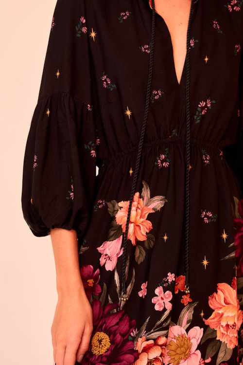 Vestido Curto Natureza Vintage Estampado - foto 4