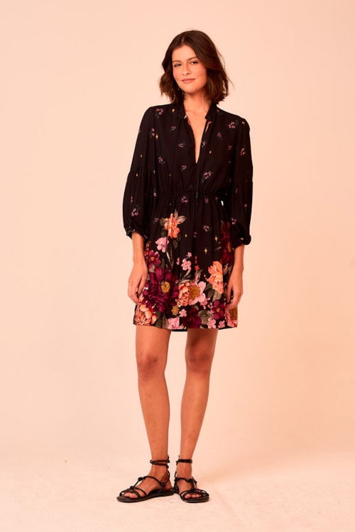 Vestido Curto Natureza Vintage Estampado - foto 5