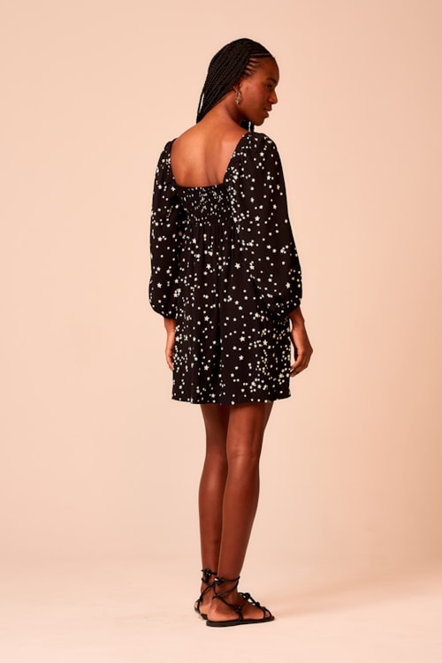 Vestido Curto Noite Estrelada Estampado - foto 3