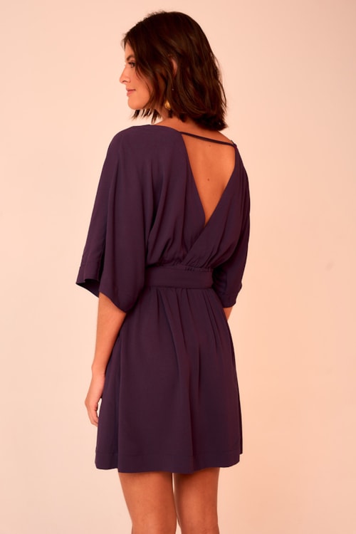 Vestido Curto Orquidea Roxo Berinjela - foto 3