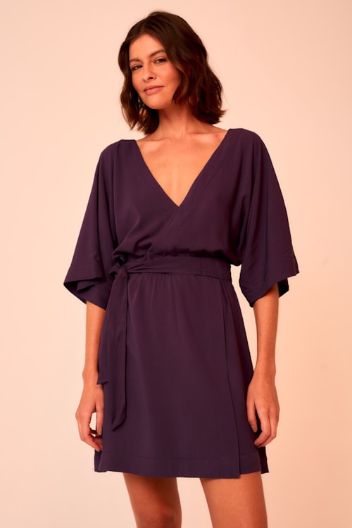 Vestido Curto Orquidea Roxo Berinjela - foto 1