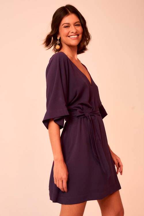Vestido Curto Orquidea Roxo Berinjela - foto 2