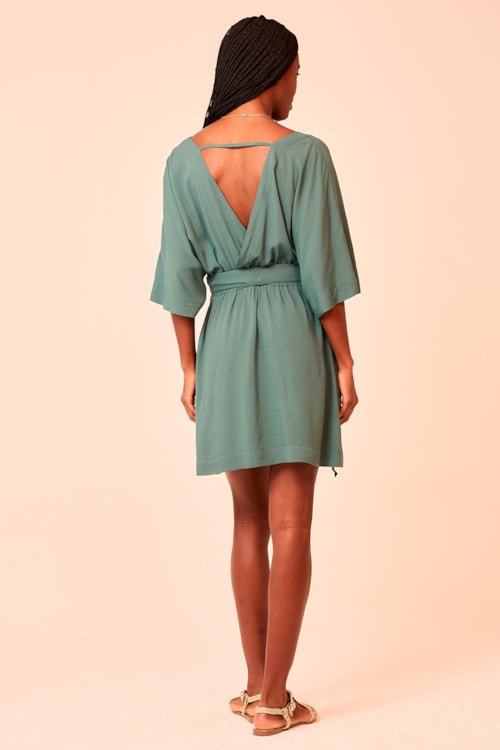 Vestido Curto Orquidea Verde Selva - foto 3