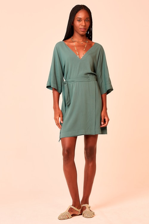 Vestido Curto Orquidea Verde Selva - foto 1