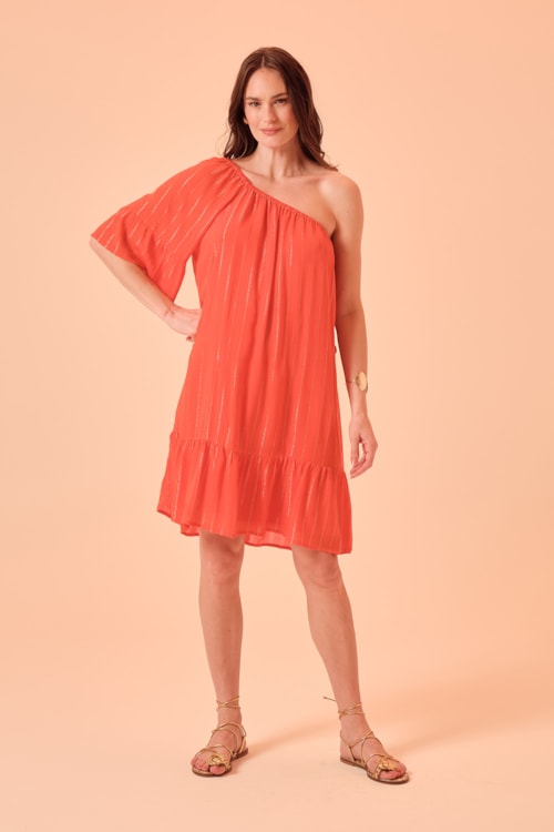 Vestido Curto Peach Laranja - foto 4