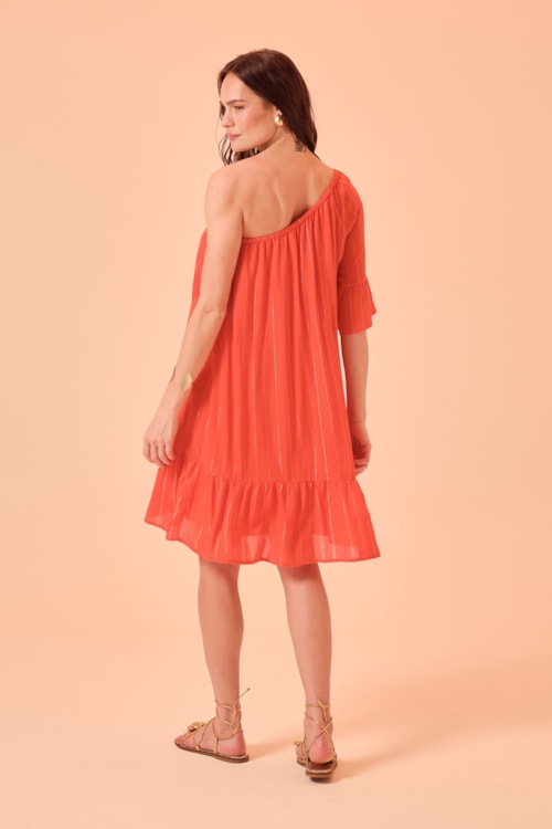 Vestido Curto Peach Laranja - foto 7
