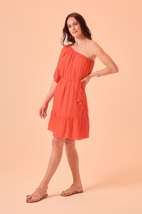 Vestido Curto Peach Laranja - foto 5