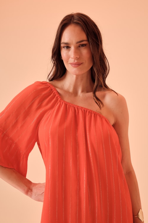 Vestido Curto Peach Laranja - foto 6