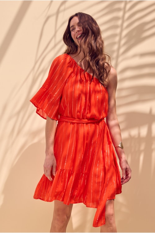 Vestido Curto Peach Laranja - foto 1
