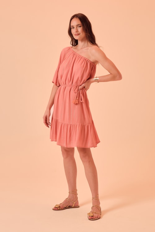 Vestido Curto Peach Rosa - foto 1