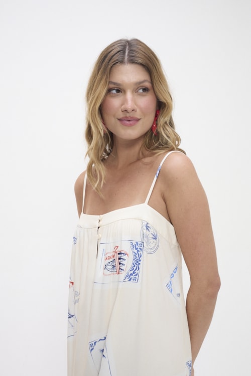 Vestido Curto Postal Estampado - foto 2