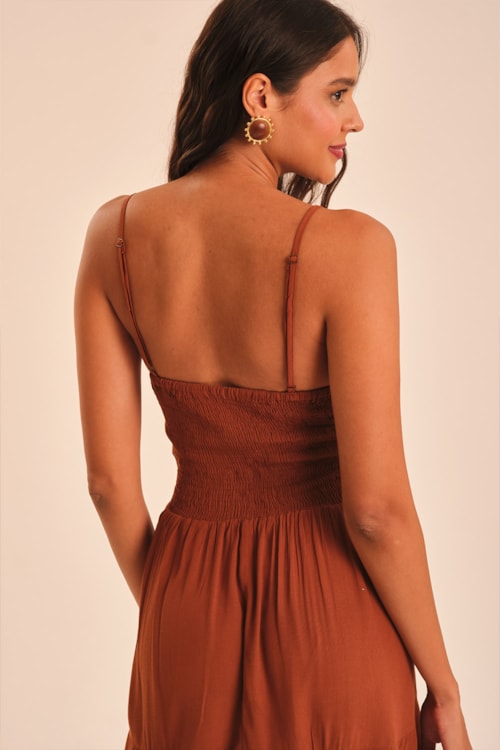Vestido Curto Tamara Marrom Argila - foto 5