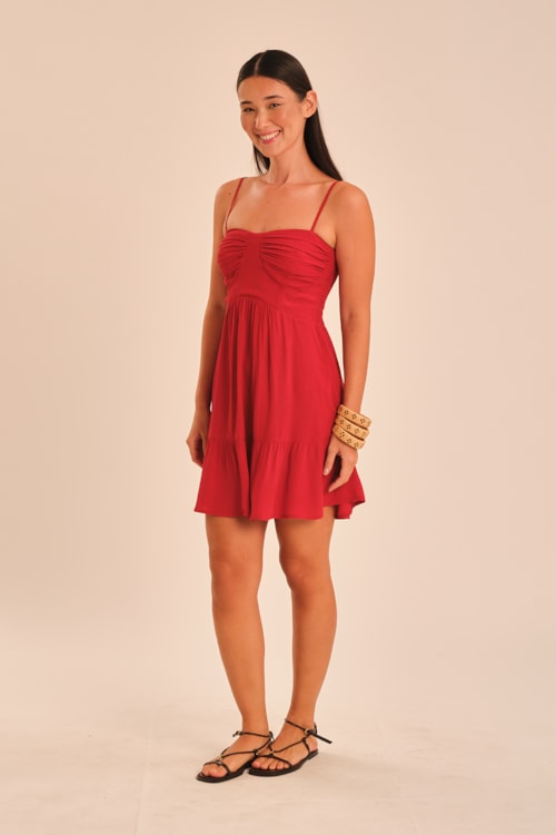 Vestido Curto Tamara Vermelho Hibisco - foto 3
