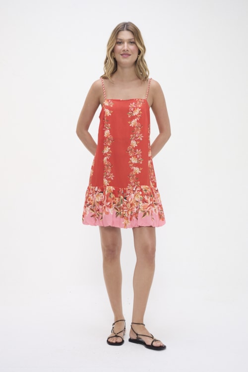 Vestido Curto Tinto De Verano Estampado - foto 2