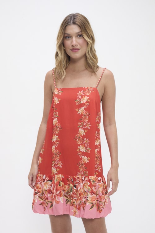 Vestido Curto Tinto De Verano Estampado - foto 5