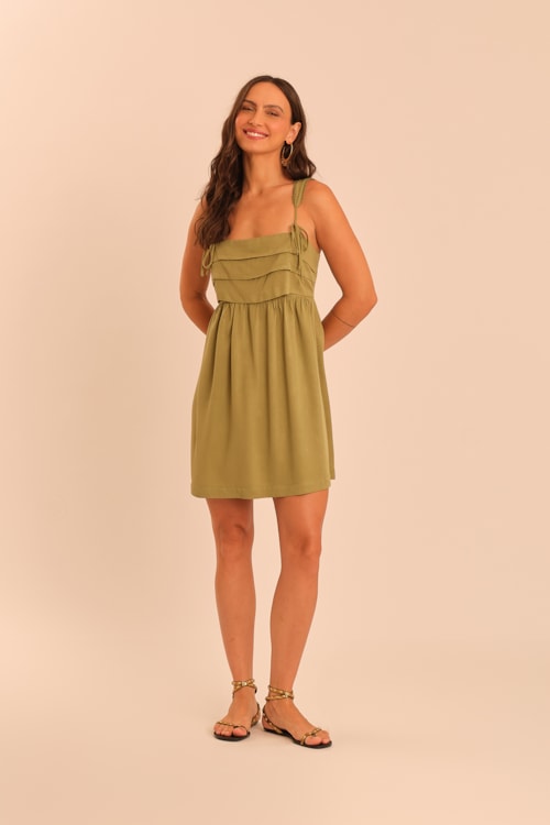 Vestido Curto Viscose Urban Verde Musgo - foto 1