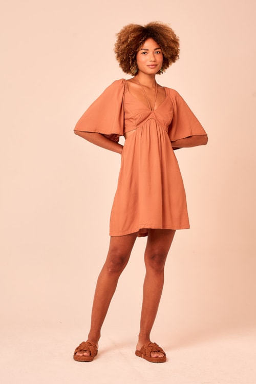 Vestido Curto West Caramelo - foto 1