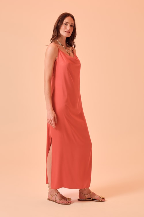 Vestido Degage Serena Laranja - foto 4