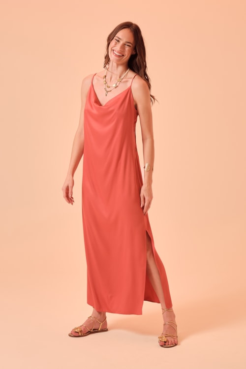 Vestido Degage Serena Laranja - foto 1