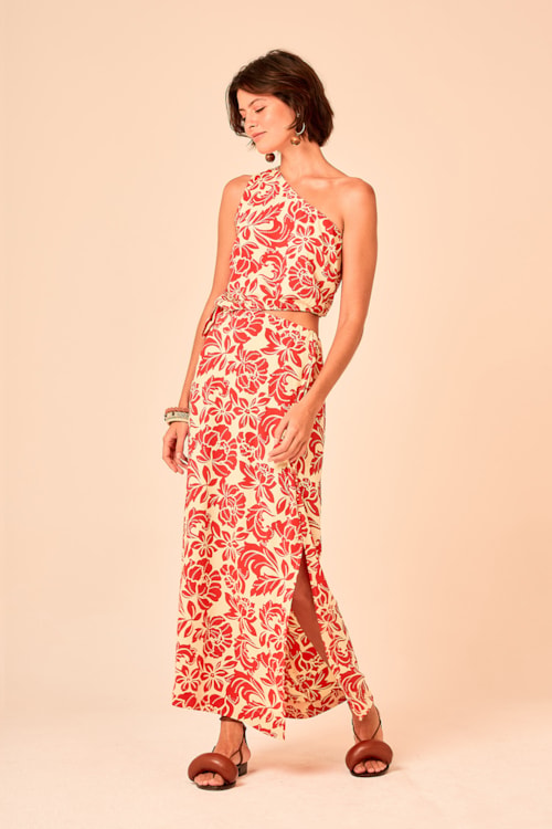 Vestido Double Floral Bicolor Estampado - foto 2