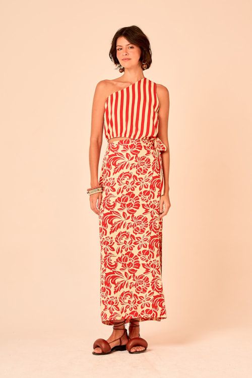 Vestido Double Floral Bicolor Estampado - foto 4