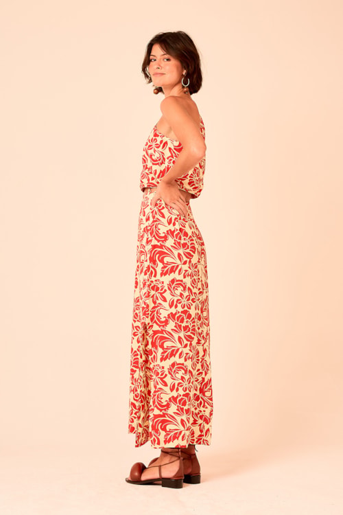 Vestido Double Floral Bicolor Estampado - foto 5