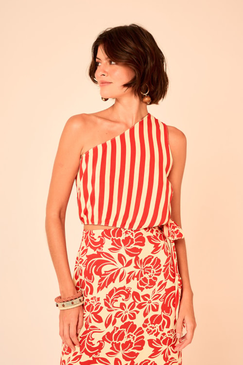Vestido Double Floral Bicolor Estampado - foto 1