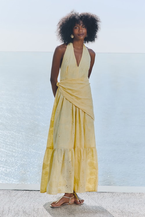 Vestido Frente Unica Laise Oceano Amarelo Limoncello - foto 1