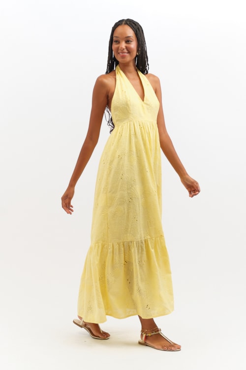 Vestido Frente Unica Laise Oceano Amarelo Limoncello - foto 4