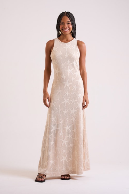 Vestido Jacquard Marine Ouro - foto 1