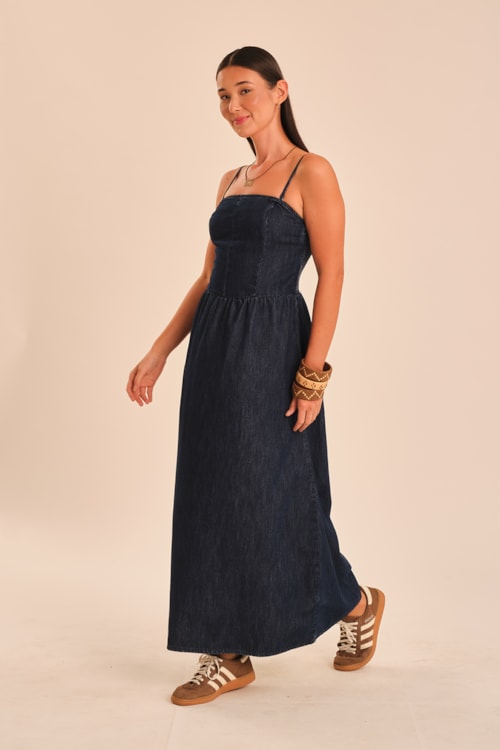 Vestido Jeans Franzido Jeans - foto 4