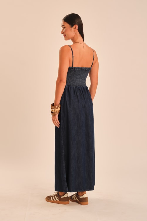 Vestido Jeans Franzido Jeans - foto 5