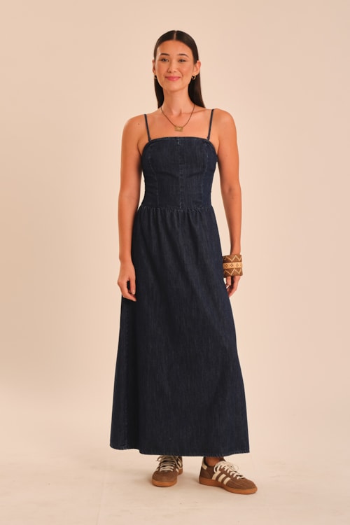 Vestido Jeans Franzido Jeans - foto 1