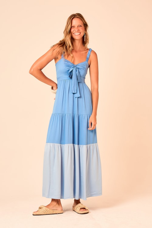 Vestido Longo Acqua Azul - foto 1