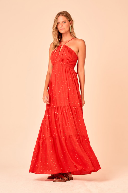 Vestido Longo Aura Vermelho - foto 2