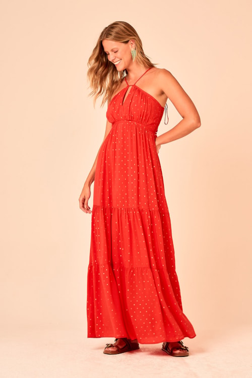 Vestido Longo Aura Vermelho - foto 4