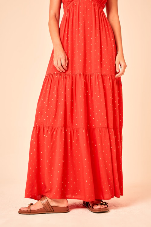 Vestido Longo Aura Vermelho - foto 5