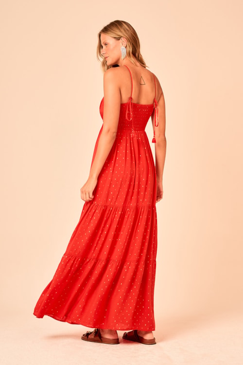 Vestido Longo Aura Vermelho - foto 6