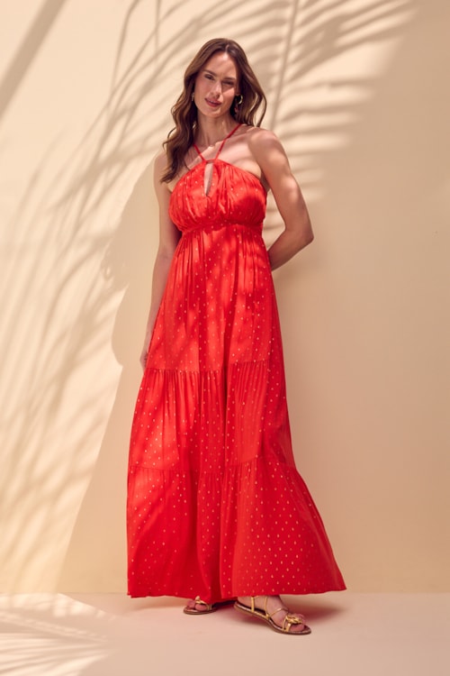 Vestido Longo Aura Vermelho - foto 1