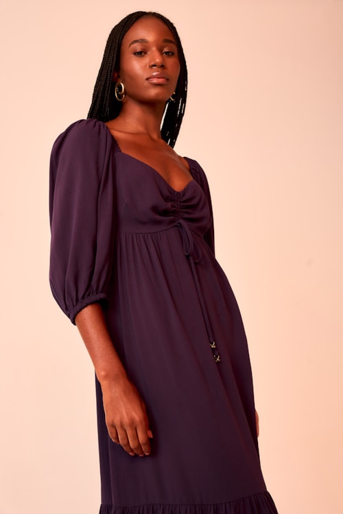Vestido Longo Orquidea Roxo Berinjela - foto 2