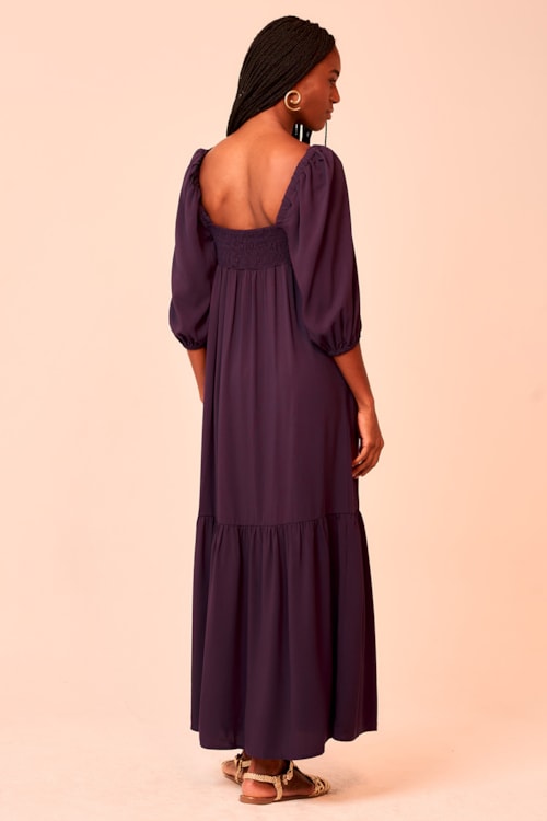 Vestido Longo Orquidea Roxo Berinjela - foto 4