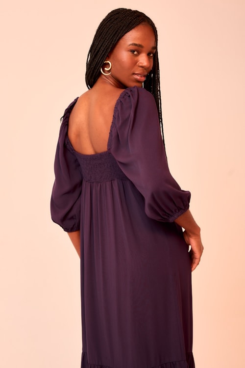 Vestido Longo Orquidea Roxo Berinjela - foto 5