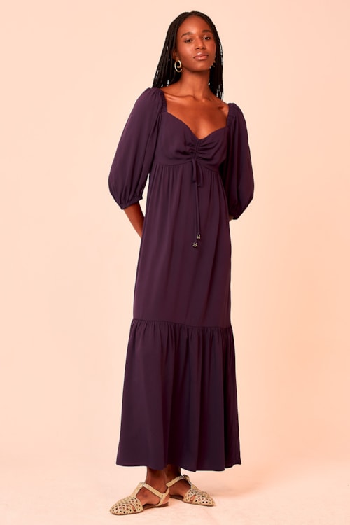 Vestido Longo Orquidea Roxo Berinjela - foto 1