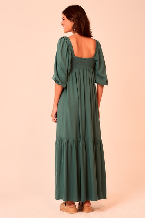 Vestido Longo Orquidea Verde Selva - foto 3