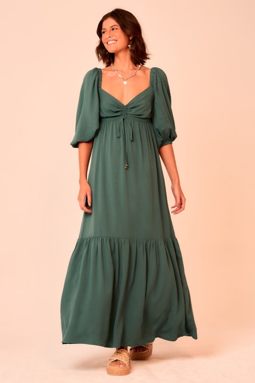 Vestido Longo Orquidea Verde Selva - foto 1